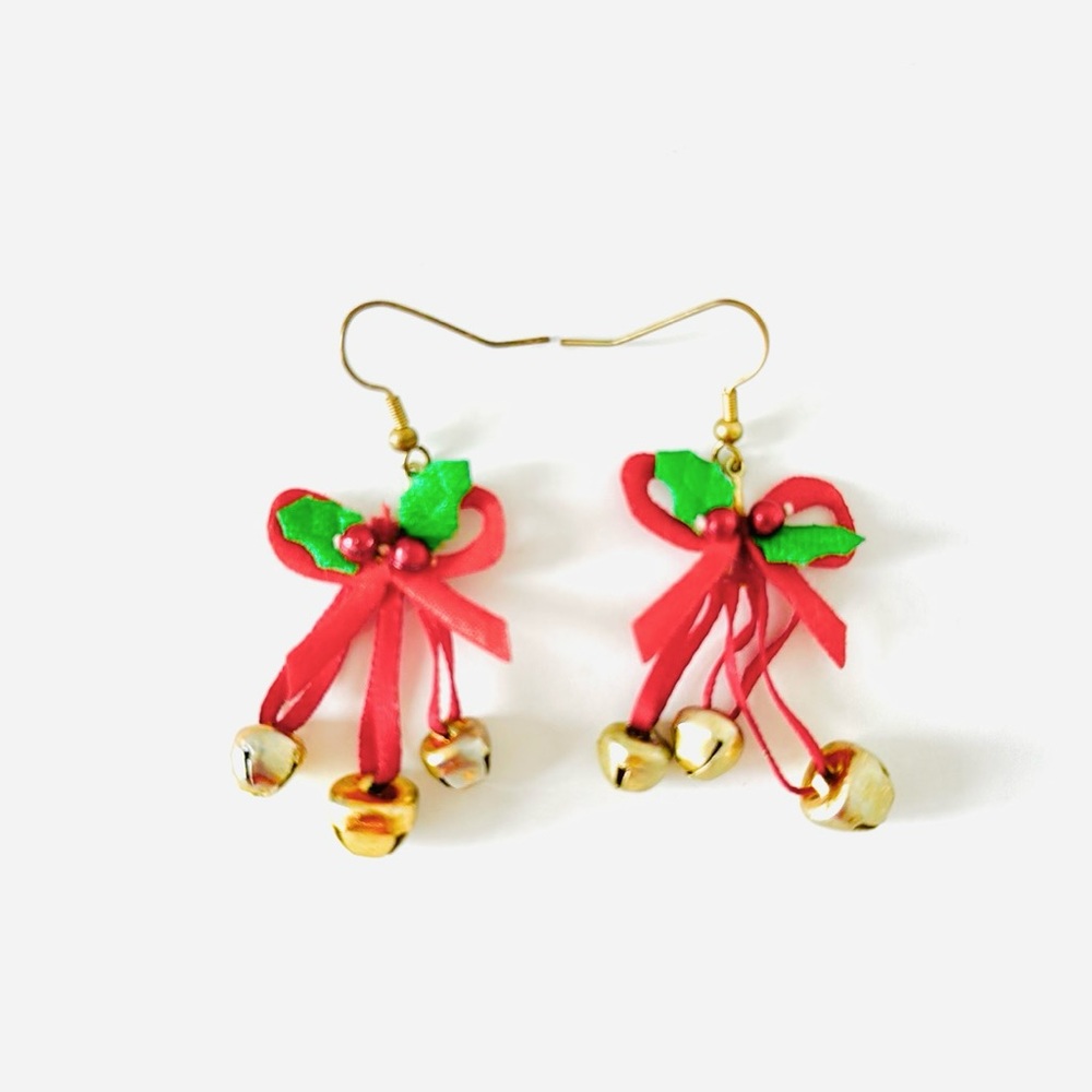Holiday Bow Earrings Red